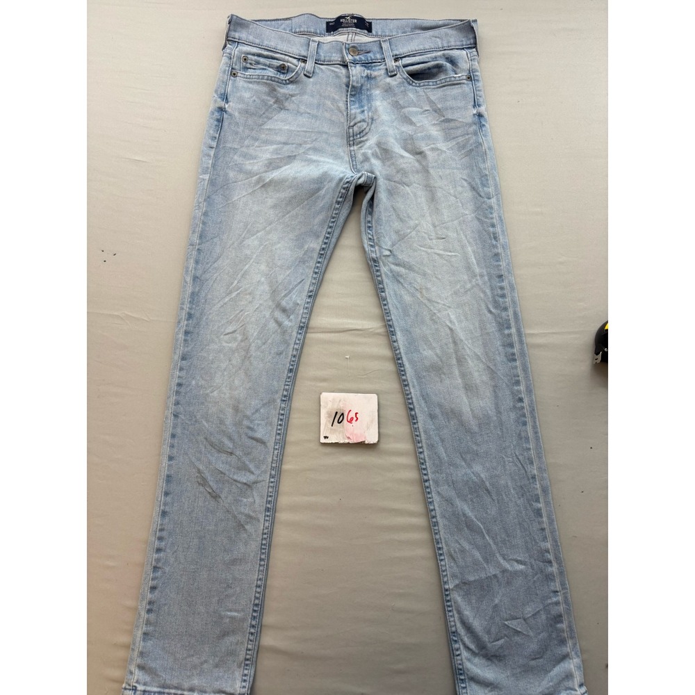 Hollister Slim Straight Epic Flex Light Wash Jeans Mens 29x32 Denim Blue